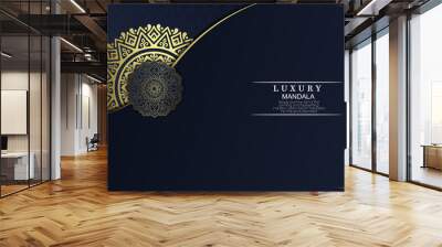 Luxury gold mandala ornate background for wedding invitation, book cover with mandala element style premium vector Wall mural