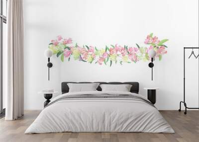 crown mix color flower and leaves  isolated  Wall mural