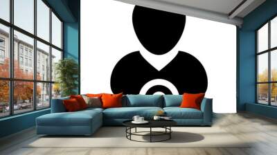 Find person icon vector male user profile avatar with magnifying glass symbol in flat color glyph pictogram illustration Wall mural