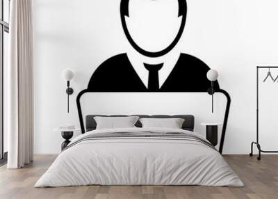 Man User Icon - With Laptop Computer Person Profile Avatar Vector illustration Wall mural