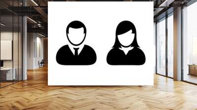 People Icon Vector Male and Female Sign of User Person Profile Avatar Symbol in Glyph Pictogram illustration Wall mural