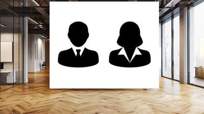 People Icon Vector Male and Female Sign of User Person Profile Avatar Symbol in Glyph Pictogram illustration Wall mural