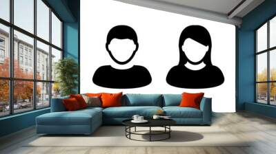 People Icon Vector Male and Female Sign of User Person Profile Avatar Symbol in Glyph Pictogram illustration Wall mural