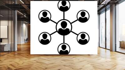 Share icon vector male group of persons symbol avatar for business management team network in flat color glyph pictogram illustration Wall mural