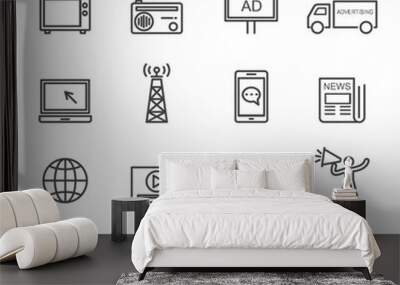 advertising line icons Wall mural