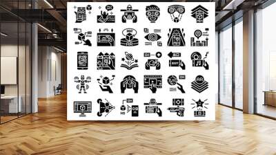 ar glyph vector icons Wall mural