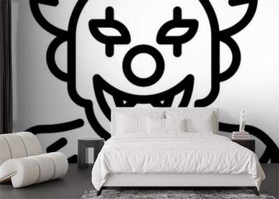 clown outline icon Wall mural