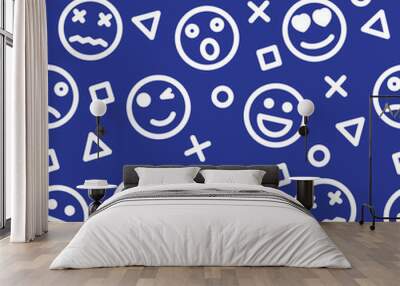 emoji outline seamless pattern Wall mural