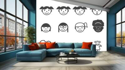 girl icons Wall mural