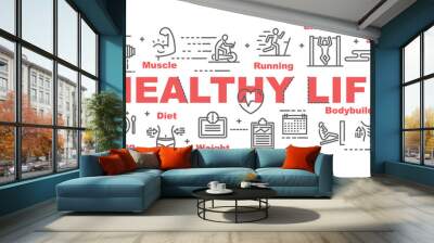 healthy life vector banner Wall mural