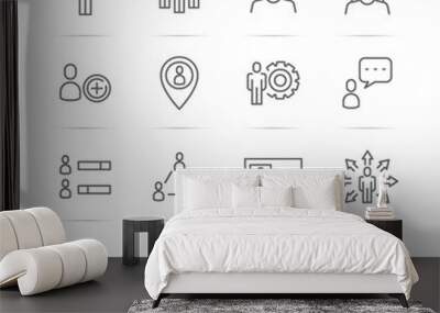 people vector line icons Wall mural