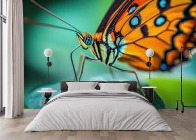 Macro view of butterfly proboscis Wall mural