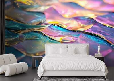 Shimmering dichroic glass color shifting patterns Wall mural