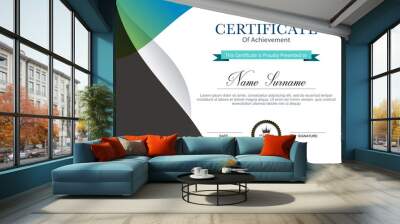 Certificate of appreciation design template Wall mural