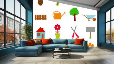 garden icon set Wall mural