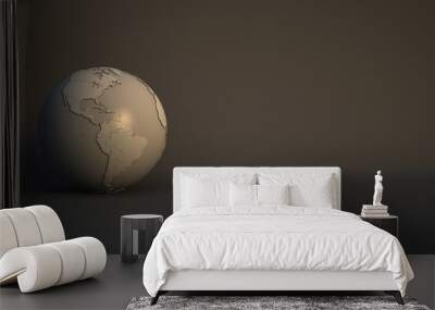 3d rendering continent in earth. earth rendering graphic background.  Wall mural