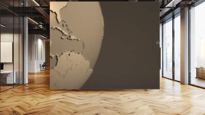 3d rendering continent in earth. earth rendering graphic background.  Wall mural