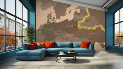 Illustration of the border dispute area between russia and ukraine. Wall mural