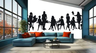 people, set of vector silhouettes Wall mural