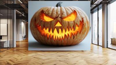 Glowing Pumpkin with a Toothsome Grin for Halloween Wall mural