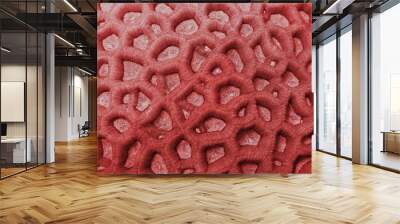 Coral color - living coral - color of year 2019 - Organic texture of honeycomb coral  Wall mural