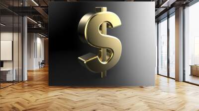 Gold Dollar Sign 3d Wall mural