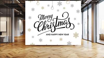 christmas lettering white Wall mural