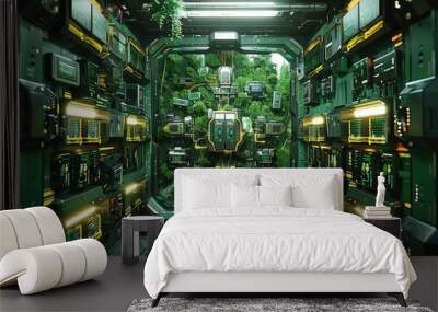 Futuristic Green Technology Room Wall mural