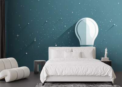 Lightbulb on a starry night Wall mural