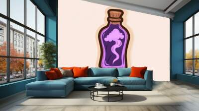 Magic Potion Bottle with Purple Smoke Wall mural