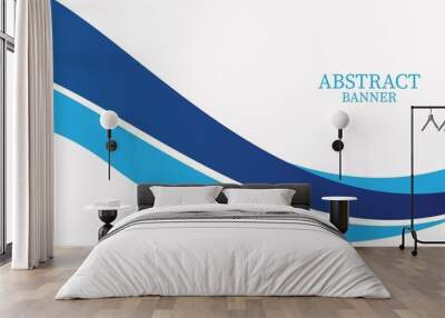 Blue Wave Banner template design Wall mural