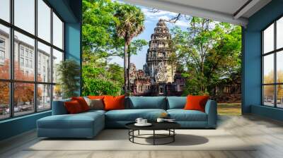 pimai castle, historical park  and ancient castle in thailand Wall mural