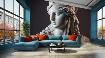 Illustration of a Renaissance marble statue of Athena. She is the Goddess of wisdom, warfare, and handicraft. Athena in Greek mythology, known as Minerva in Roman mythology. Wall mural