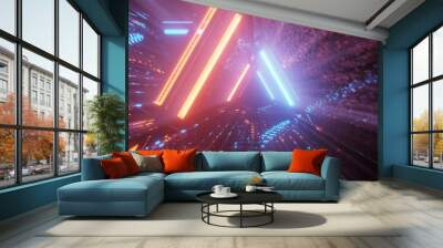 Cool triangular shaped futuristic sci-fi techno lights Wall mural