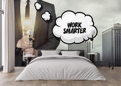 Work smarter text on speech bubble Wall mural