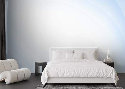 Curvy, wavy and soft light blue lines on white background. Copy space. Abstract background in 4k resolution. Wall mural