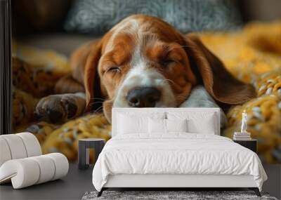 Adorable Baby Basset Hound Posing for a Photo Shoot Wall mural