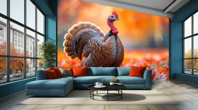 Grateful Gathering: Celebrating a Joyful Thanksgiving Day Wall mural