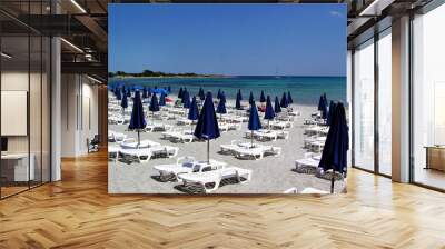 beach umbrellas and chair Wall mural