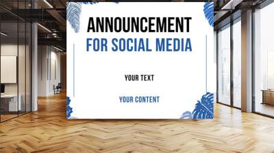 Blue social media banner Wall mural