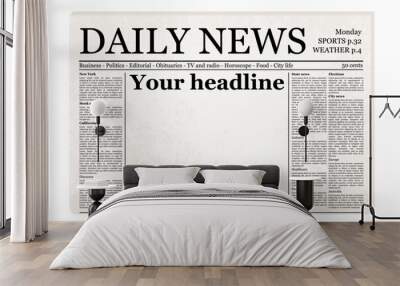 Generic old newspaper vector template Wall mural