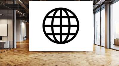 Globe bold symbol. Simple globe icon. Wall mural