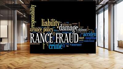 Insurance fraud - word cloud Wall mural