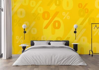 Sale banner yellow background Wall mural