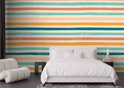 Vector hand painted colorful stripes background Wall mural