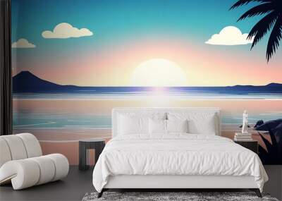 Summer beach background shot in blur and bokeh effect with macro photo Wall mural