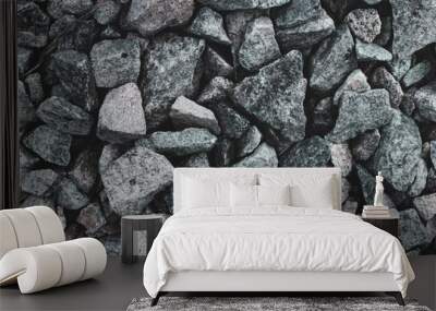 background from rubble, background from stones. abstraction, gray background Wall mural