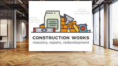 Construction tools, construction of walls Wall mural