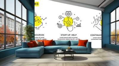 set of illustrations concept with business concept. workflow, growth, graphics. business development Wall mural