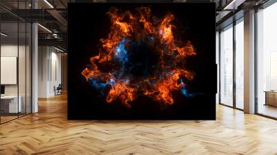 Abstract background with Shockwave explosion on black backdrop. Technology 3d render Wall mural